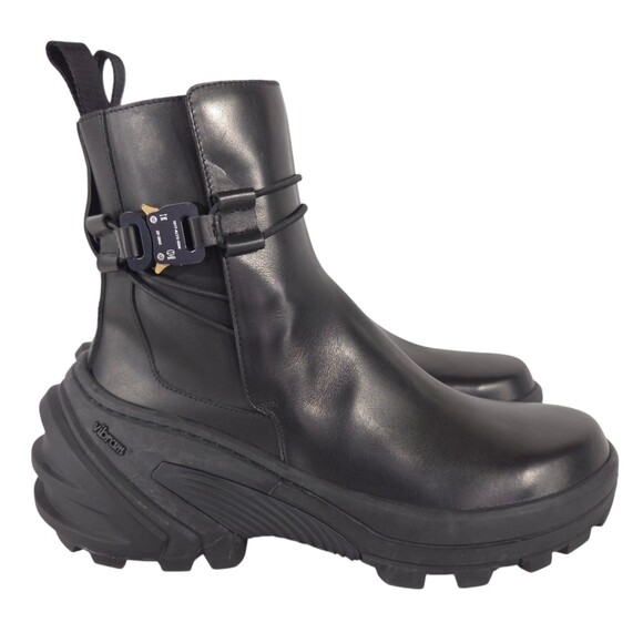 1017 ALYX 9SM Leather Buckle Ankle Boots US 9 EU 42 Mens Black $1050 main image 5